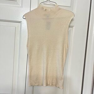 Ribbed Mock Neck Sweater Tank- Size: S